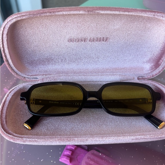 Miu Miu Black Sunglasses with Olive Lenses main image 2